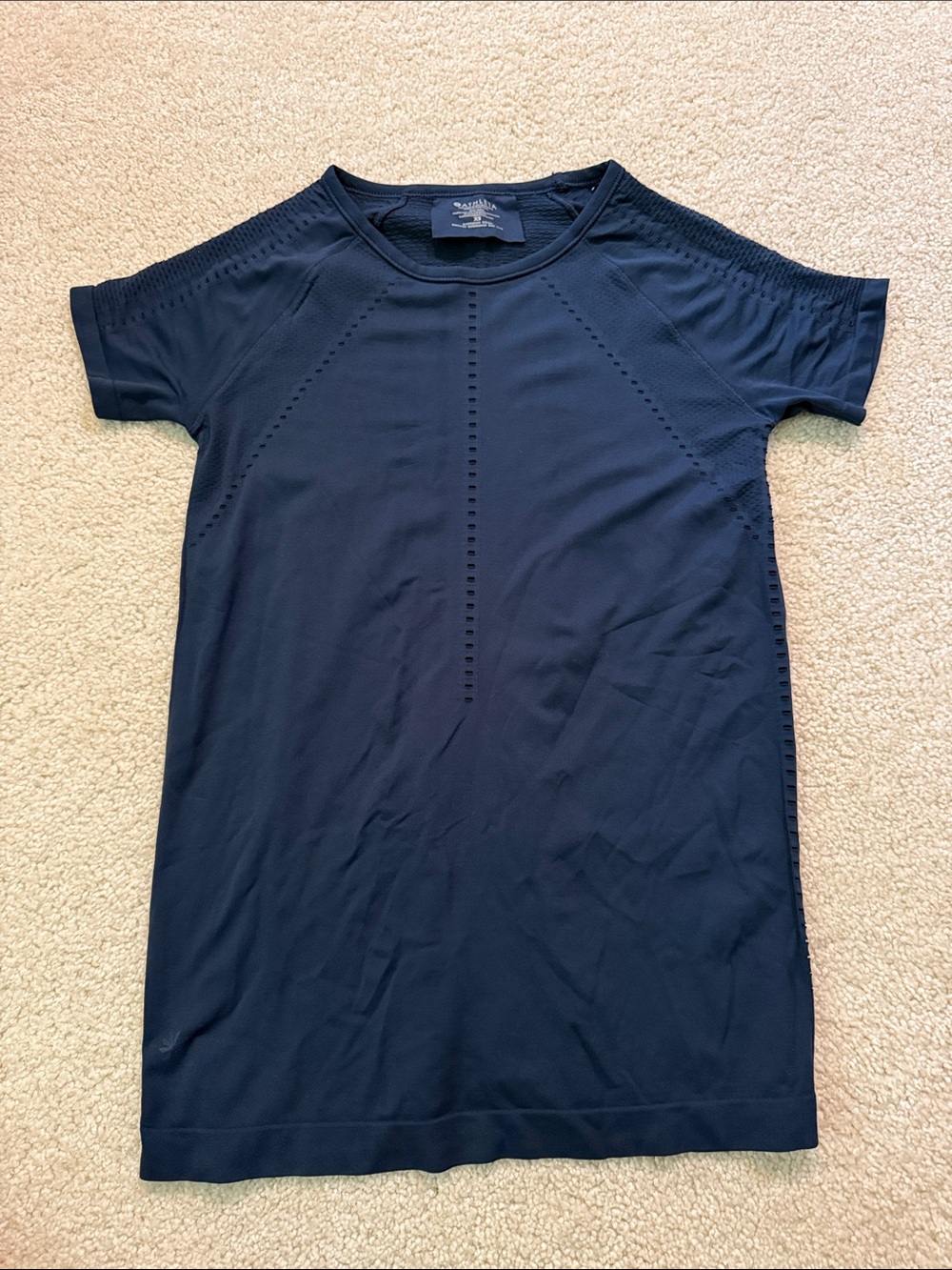 Athleta Navy Short Sleeve Performance Tee